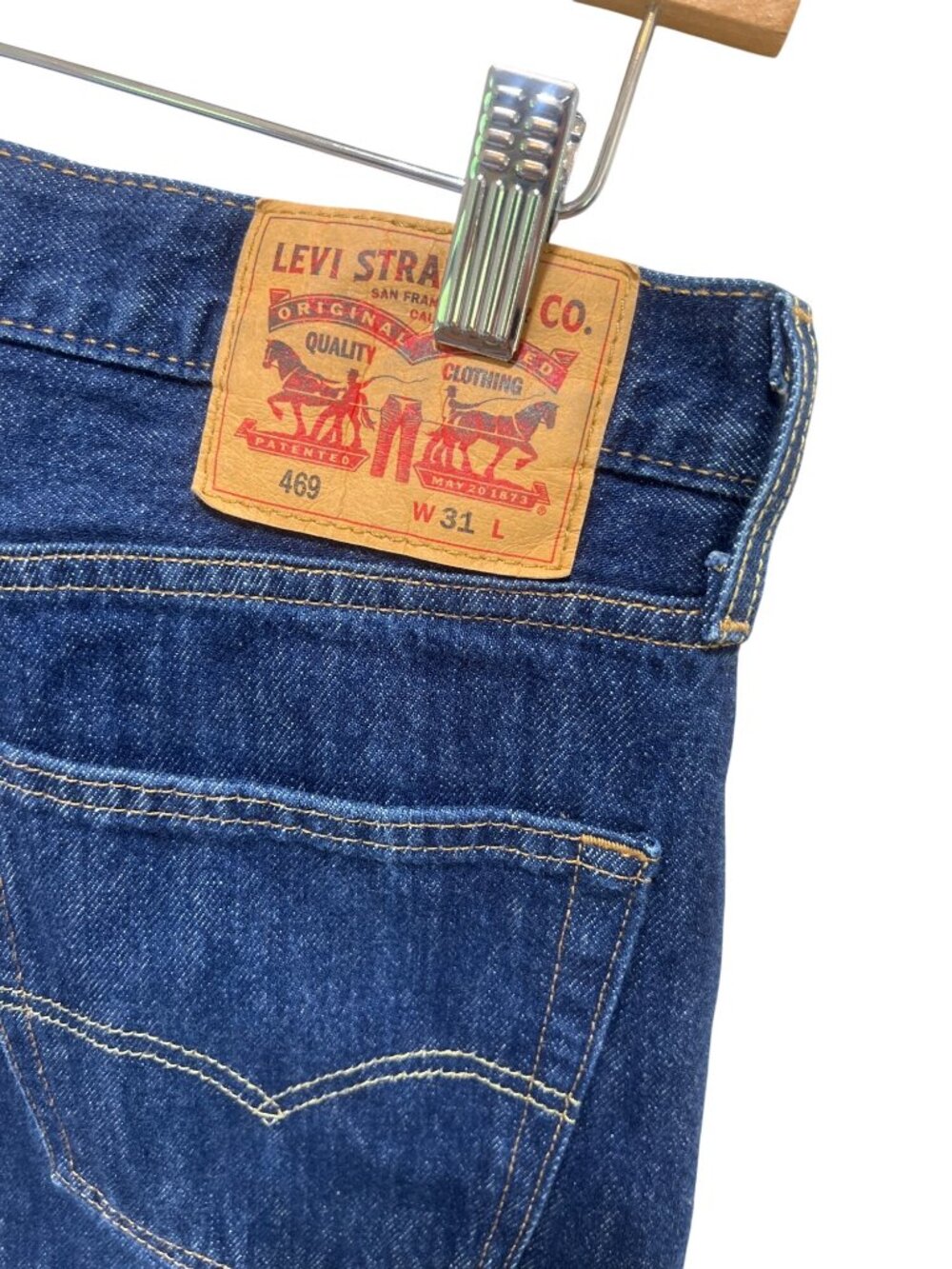 Levis Mens 469 Denim Shorts Jorts W31 L12 Dark Blue Cotton Casual Wear